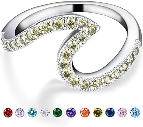 Peridot Birthstone Ring for women-Copper Round Cubic White Zirconia Solitaire Wedding Engagement August Birthstone Ring Size 8 for Women