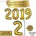 KATCHON 031 2019 Decorations-Large Size, Gold, Black and White Latex Graduation Balloons
