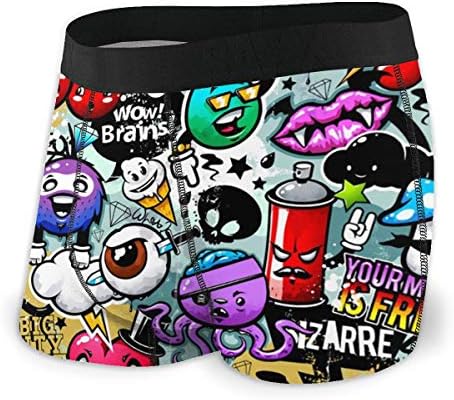 国内即発送 落書き ごちゃつく カートゥーン ボクサーパンツメンズ パンツ ブリーフ ショットパンツ 下着 ストレッチ 立体 前閉じ 快適 男性肌着 派手 人気柄選択あり セクシー 柔らかい 無地 メンズ下着 吸湿速乾