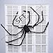 ALLADINBOX Halloween Hairy Scary Virtual Realistic Posable Spider Black - Indoor Outdoor Yard Furry Giant Haunted House Party Decor Supplies, 5FT