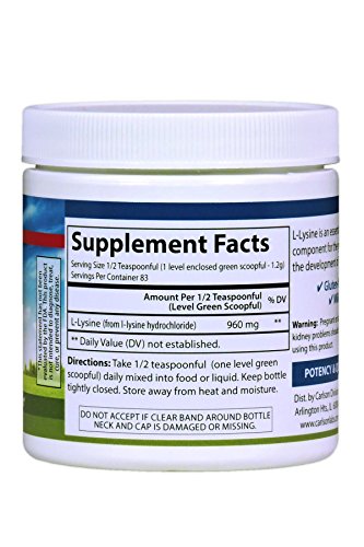 Carlson Labs L-Lysine Powder, 100g