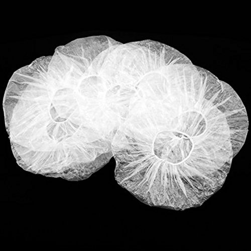 TOOGOO(R) 40pcs Disposable one-off Clear Spa Hair Salon Home Shower Bathing Elastic Caps