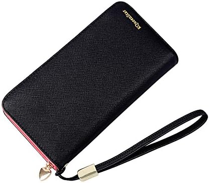 OSMAR Multi-purpose Zippered Clutch Wristlet Wallet with Smart Phone pocket (Black)