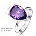 BONLAVIE Women's 8.8ct Teardrop Pear Cut Created Purple Amethyst Engagement Wedding Ring Sterling Silver
