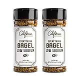 Everything Bagel Seasoning Low Sodium Spice Blend, Set of 2 - 4.1oz Everything Seasoning Spice Shaker Bottles, Delicious Sesame Seasoning Blend with Onion Powder, Garlic Flakes, Poppy Seeds & Sea Salt