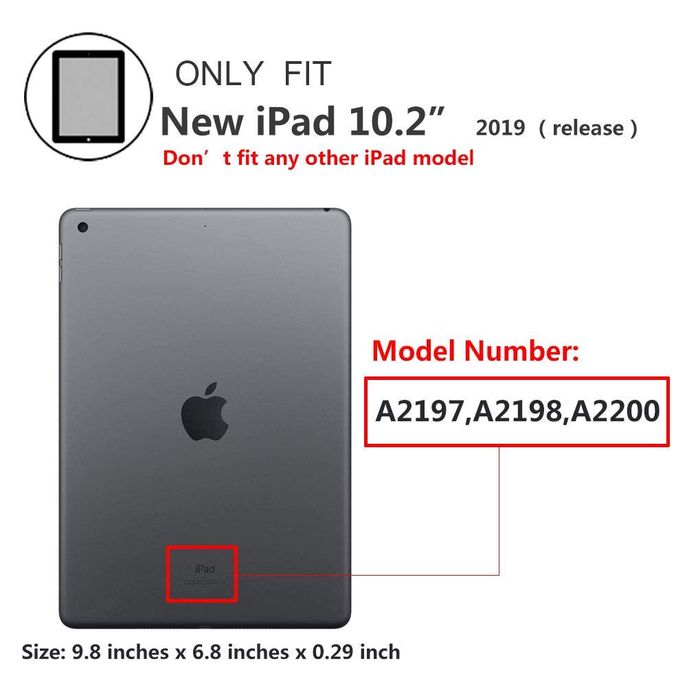 Junfire New iPad 10.2 Case/iPad 7th Generation Case,Shockproof Heavy Duty Protective Rugged Case with Pencil Holder,Stand,Hand Strap,and Shoulder Strap for 10.2 inch Cases A2197/A2198/A2200