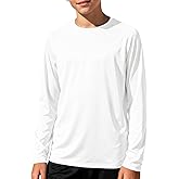 Silenroar Boys Long Sleeve Athletic Shirts, Kids Active Wear Youth Dry Fit Tshirt Moisture Wicking Outdoor Tee Lightweight