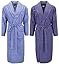 Mens 2 Pack Long Sleep Robe, Premium Cotton Blend Woven Lightweight Bathrobe (Large/XL, 2 PK-Assorted Plaids)