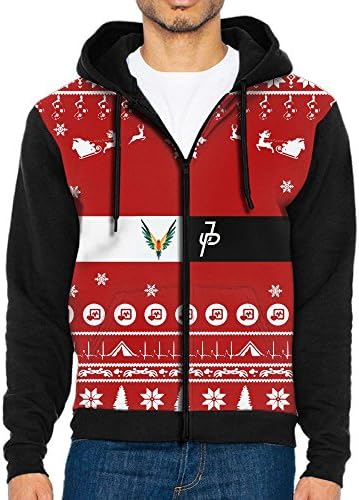 Men's JP And LP Logan Paul Jack Long Sleeve Full Zip Up Hoodie Sweatshirt Casual Active Hooded Jackets - With 2 Pockets Black