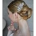 EVER FAITH Wedding Side Comb Crystal Cream Faux Pearl Flower Bridal Hair Accessories for Bride and Bridesmaids Clear Silver-Tone