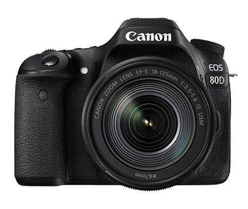 Canon EOS 80D DSLR Digitalkamera inkl. EF-S 18-135mm F3.5-5.6 is USM Objektiv (24,2 Megapixel, 7,7 cm (3 Zoll) Display, DIGIC 6 Bildprozessor, NFC und WLAN, Ful