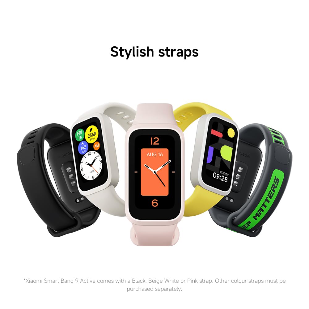 XIAOMI Smart Band 9 Active Global Version 1.47'' Display 18-Day Battery Life Modes All-Day Health and Fitness Monitoring 5ATM (Black)