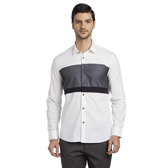 white slim fit cutaway collar shirt