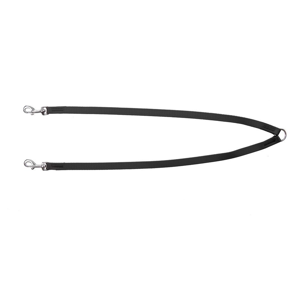 Dingo Black Splitter for 2 Dogs, Handmade of Fabric Coupler 10422