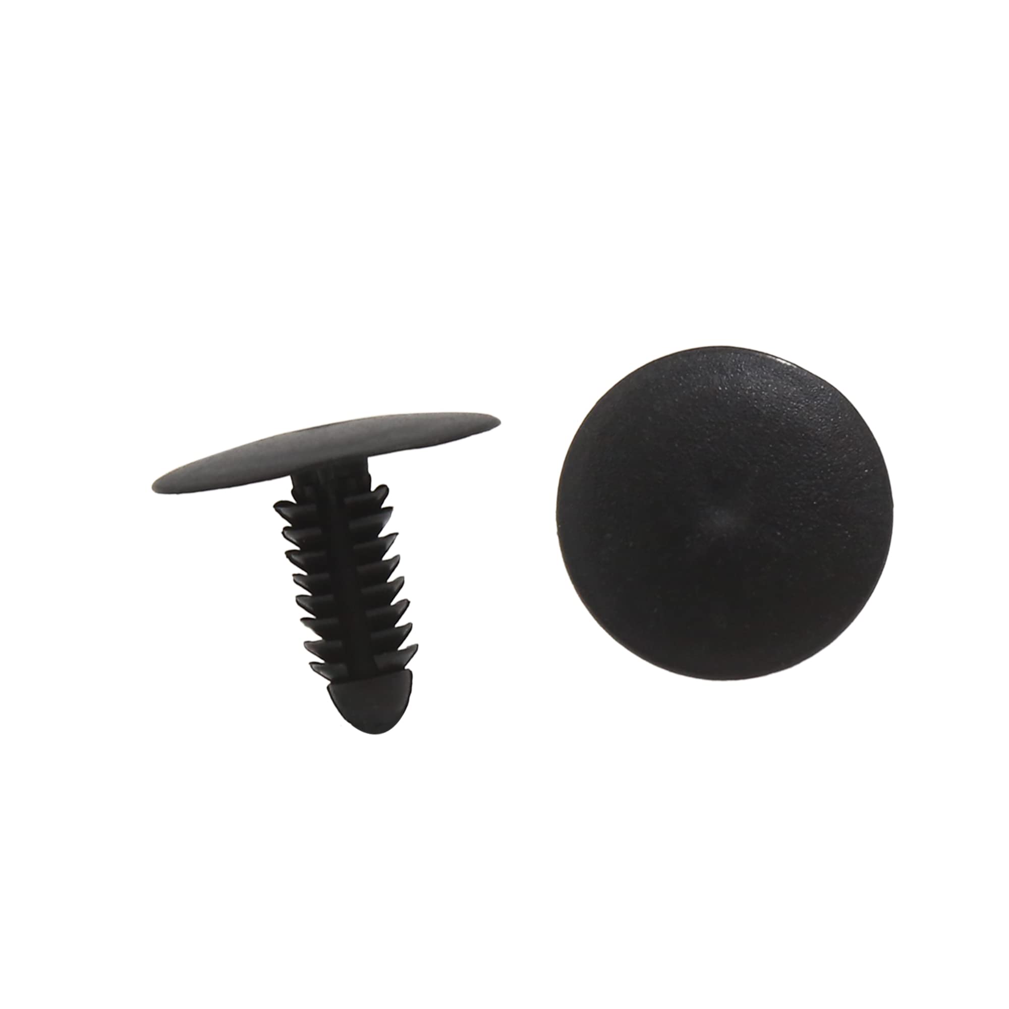 A ABSOPRO Plastic Rivets 8mm Hole Dia Plastic Black (Set of 20)