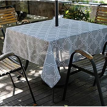 umbrella outdoor tablecloth resistant x60 stain zipper patio hole grey square water