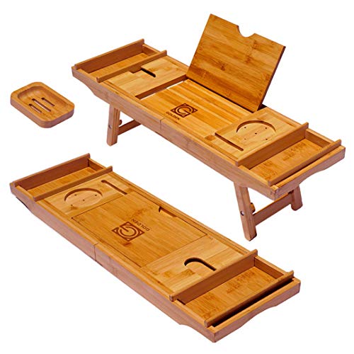 3in1 Premium Bathtub Caddy, Laptop Desk & Bed Tray with Extendable