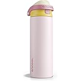 ENCOOL Leakproof Insulated Water Bottle with Straw Dual-Sip Water Bottle Bag-Safe Design for Work, Commute & Gym – Keeps Drinks Cold All Day, 24 oz, Blush Pink