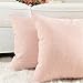 Home Brilliant Pink Throw Pillow Cover 26x26 Lined Linen Large Square Euro Sham for Bed Sofa, Baby Pink, 26 x 26 inches(66cm)