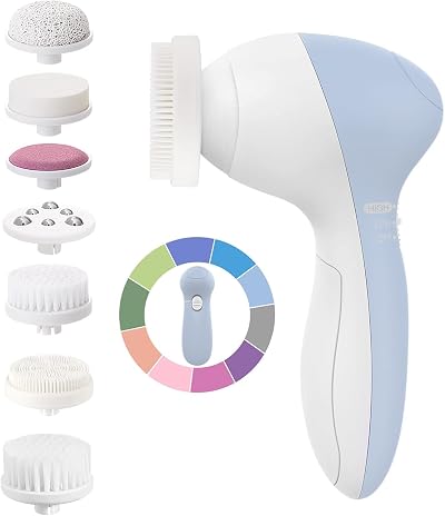 COSLUS Facial Spin Brush 7 in 1 Electric Exfoliator Waterproof Cleansing Device