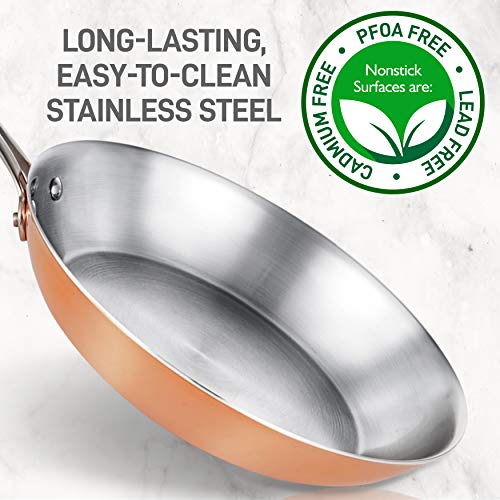 NutriChef 8 Pcs. Stainless Steel Kitchenware Pots & Pans Set Stylish Kitchen Cookware w/Cast SS