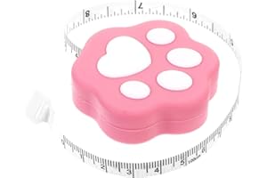 Artibetter Mini Cute Cat Paw Tape Measure Portable Retractable Body Measuring Tool with Clear Random Color