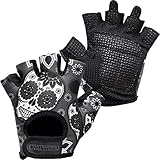 Contraband Pink Label 5237 Womens Design Series Sugar Skull Lifting Gloves (Pair)