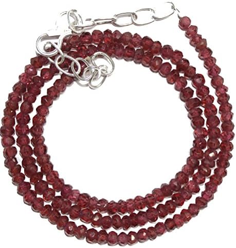 53 Carat 16" 3 to 3 mm Fabulous Natural Faceted Garnet Beads Necklace 5A1Z2