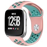 NO1seller Top Bands Compatible for Fitbit Versa Small Large, Soft Silicone Sport Strap with Ventilation Holes Replacement Wristband for Fitbit Versa Fitness Smart Watch Women Men