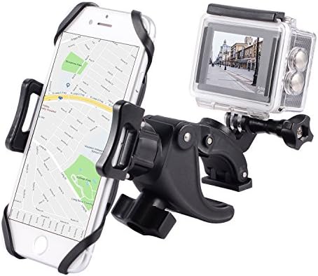 YELIN Bike Phone Mount Motorcycle Phone Holder Bike Camera Mount 2 in 1 Bicycle Handlebar Clamp for Gopro and Any Action Cam iPhone 8 7 7s 6s Samsung Phone