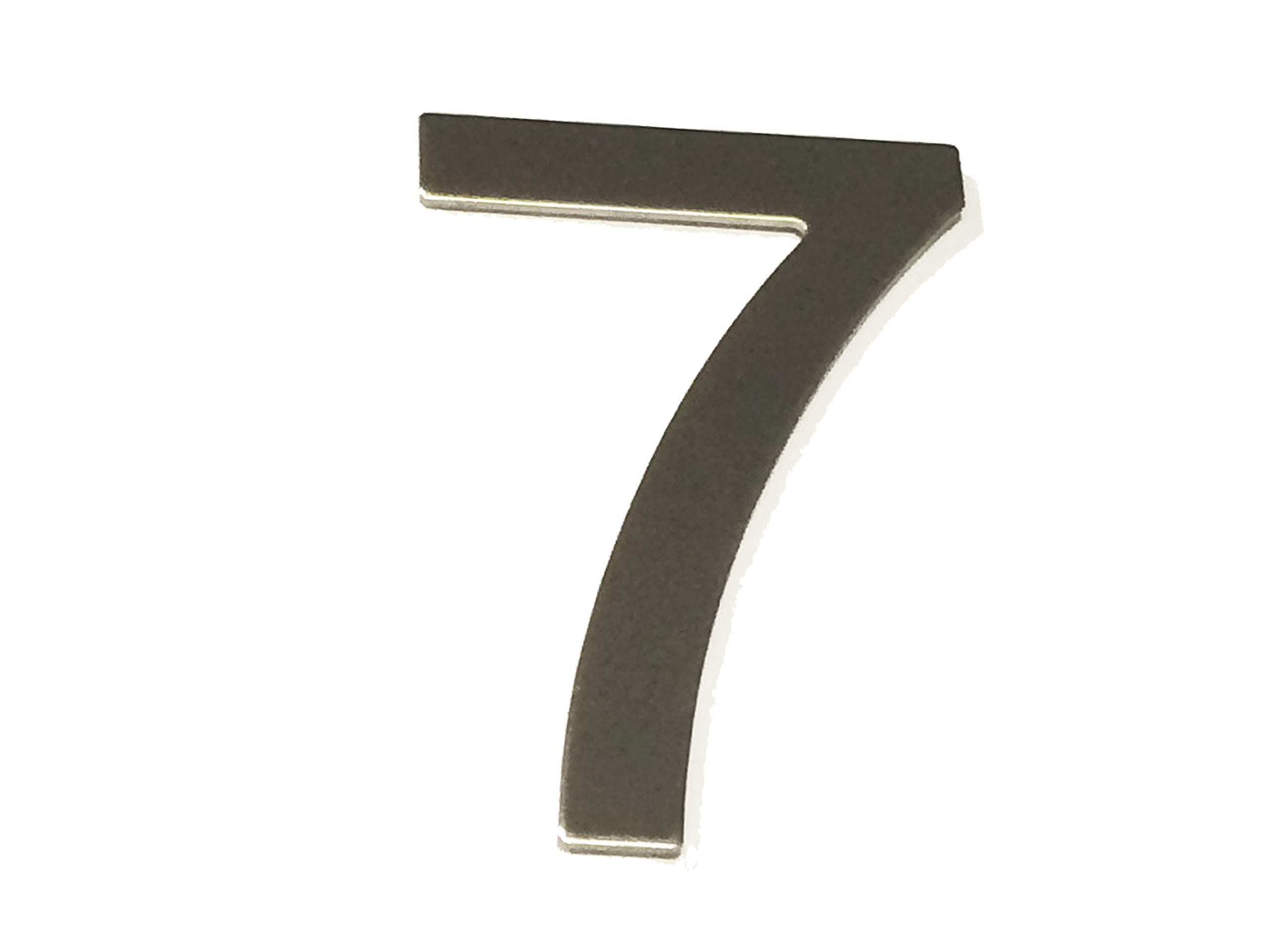 Brushed Stainless Steel House Numbers Stick on 3M Adhesive 10cm Tall - 1 to 9999#(None)~(None)~7