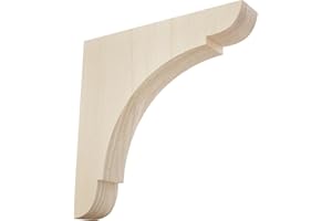 Ekena Millwork BKTW01X10X10OLRW Large Olympic Wood Wood Brackets, 1 3/4"W x 10"D x 10"H , Rubberwood