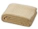 HILLFAIR 100% Soft Premium Combed Cotton Thermal Queen Blanket - Cozy Warm Bed Throw for All Seasons - Beige