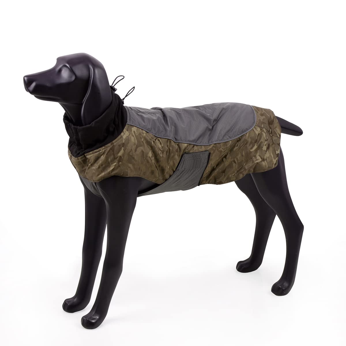 BlackDoggy Winter Dog Coat with Reflective Trim, Water-Resistant Windproof Outer Layer, Quick-Access Leash Slot & Adjustable Neck for Cold Weather (Small, Khaki)