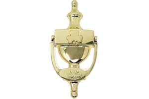 Exclusively Irish Door Knocker for Front Door Shamrock Brass Knocker Lucky Celtic Gift for Home 8'' (Polished Brass)