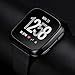 Lilycase Compatible for Fitbit Versa Case, Scratch-Resistant Soft Flexible TPU Plated Lightweight Protective Protector Bumper Shell Cover Compatible for Fitbit Versa SmartWatch (Black)