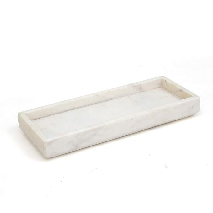 Buy ORGANIC HOME White Marble Tray for Holding Jewellery 12.25"x 5