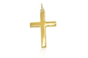 forme di Lucchetta - High Polished 14k Gold Italian Christian Catholic Cross Pendant Charm for Necklaces, Suitable for Daily Wear