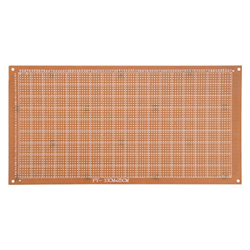 uxcell 13x25cm Single Sided Universal Paper Printed Circuit Board Thickness 1.6mm for DIY Soldering Brown 2pcs
