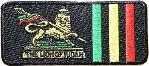 4.5" wide x 2" tall The Lion of Judah Rasta Rastafari Jamaica Reggae Army Military Logo Jacket T shirt Patch