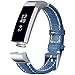 iHillon Compatible with Fitbit Alta (HR)/ Fitbit Ace Bands, Classic Soft Genuine Leather Strap Compatible with Fitbit Alta/Alta Hr/Fitbit Ace Women Men Wristband, Blue