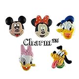 Disney Mickey Minnie Mouse Jibbitz (Generic) Set of 5 PVC Jibbitz Crocs Natives Party Favors by CharmTM