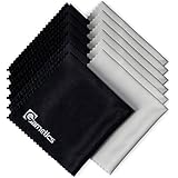 Garnetics Microfiber Cleaning Cloth (12 PACK) - to clean Glasses, Lens, Cell Phone, Tablet, Laptop, TV, LED, LCD screens - Premium Lintfree fiber - Computer Screen and Eyeglass cleaner