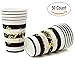 Gift Boutique 50 Count Graduation Party Cups Disposable 9 Ounce Paper Drinking Cup in Black and Gold Foil for Class of 2022 Congrats Grad Elegant Party Supplies Tableware Decorations