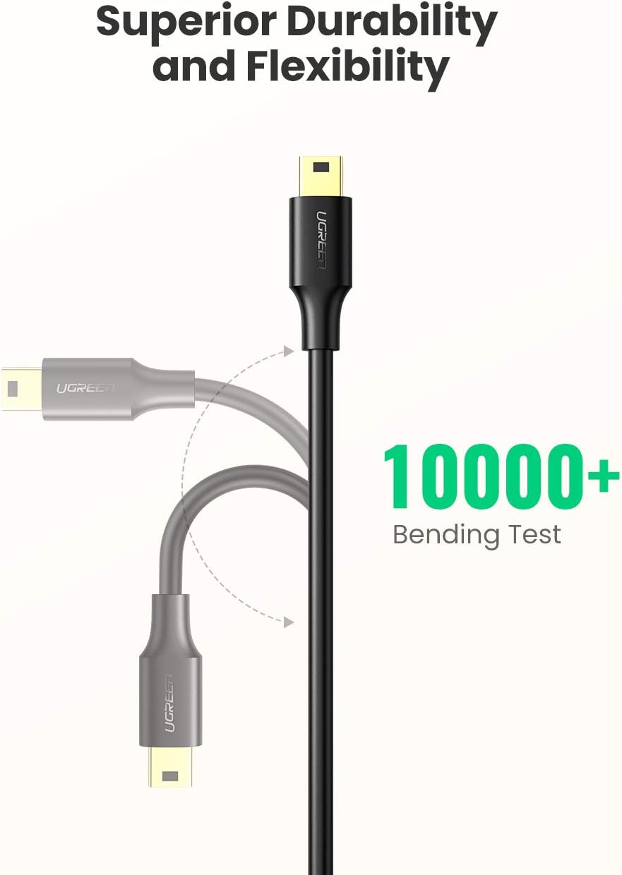 UGREEN Mini USB Cable USB 2.0 Type A to Mini B Cable Data Charging Cord Compatible for GoPro Hero 3+, Hero HD, PS3 Controller, Phone, MP3 Player, Dash Cam, Digital Camera, SatNav, GPS Receiver,PDA 3ft: Computers & Accessories