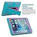 iPad Mini Case, iPad Mini 2 Case, ULAK iPad Mini 3 Three Layer Hybrid Protective Stand Case Cover for Apple iPad Mini 1 / iPad Mini 2 / iPad Mini 3 (7.9 inch)(Rose Red/Aquamarine Blue)