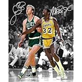 Ikonic Fotohaus Magic Johnson Larry Bird Signed Photo Autograph Print Wall Art Home Decor