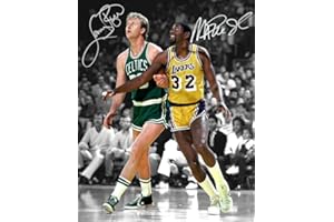 Ikonic Fotohaus Magic Johnson Larry Bird Signed Photo Autograph Print Wall Art Home Decor