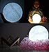 Led Moon Nightlight Lamp 5.1 Inch w/ Wooden Base. 3 Cool/Warm Color Lights. Child’s Room, Living Room, Dining Room, for a Decorative Fun or Romantic Atmosphere. Novel Gift by Homabe