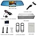 Dash Cam, Dual Lens Car Video Recorder, Rearview Mirror, 1080P,5 Inch Screen, 32GB Micro SD Card Included